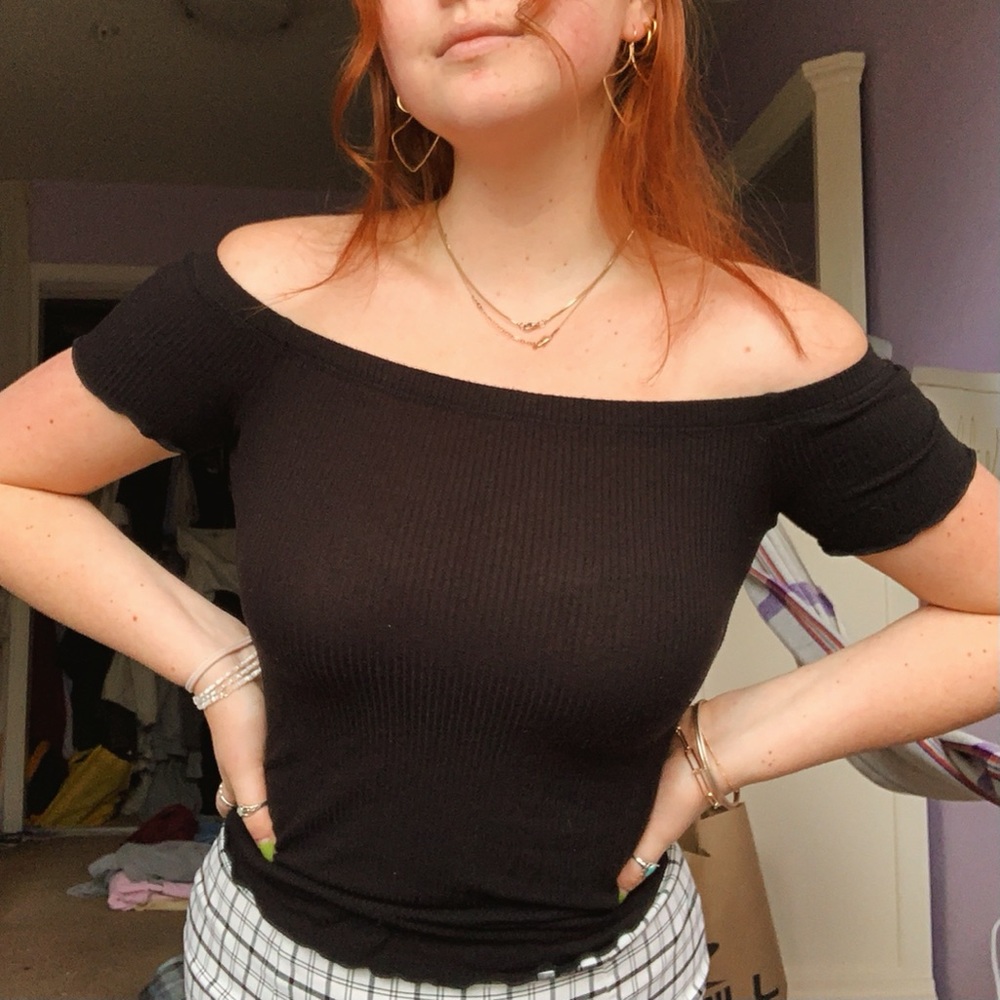black off the shoulder top